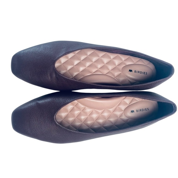 BIRDIES The Crane Leather Ballet Flats Square Toe Maroon Wine Size 8.5 - Picture 2 of 14